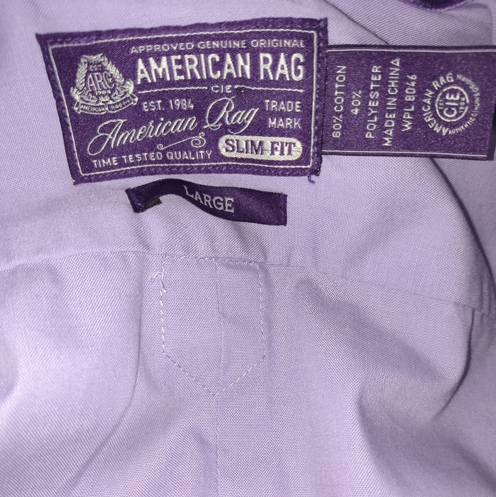 Rare nwot  American rag purple violet mens button down casual button down shirt - Picture 5 of 16
